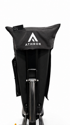ATHRON gym towel on a bench with a phone in the zipped pocket